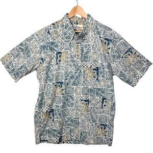 Reyn Spooner Reverse Weave Hawaiian Shirt Pullover Button Front  XXL Resort